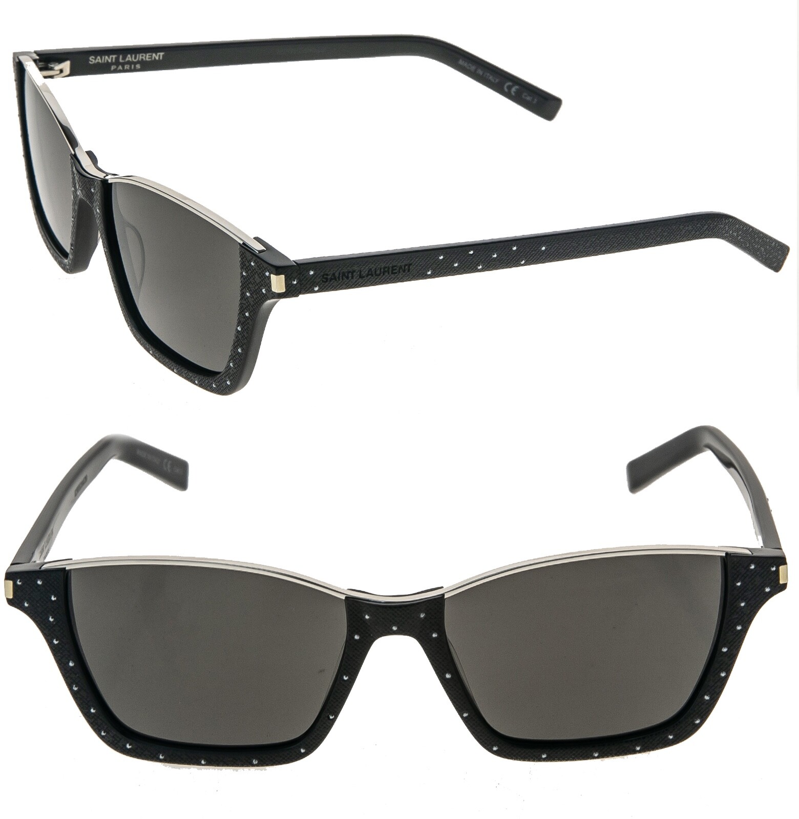 Occhiali da sole unisex SAINT LAURENT DYLAN SL 365 SL365 borchie metallo nero LIMITED 005