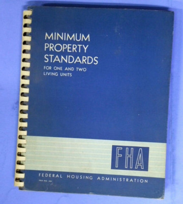 1958 Federal Housing Administration FHA Minimum Property Standards Guide Book
