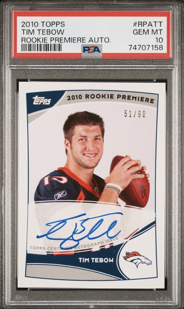 Tim Tebow Topps Rookie Premiere Autographs #RPATT Base