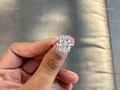 14K White Gold Brilliant Cut Lab Grown Diamond April Solitaire Prong Mother Ring