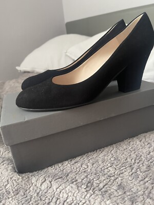 John Lewis ladies suede shoes black size UK