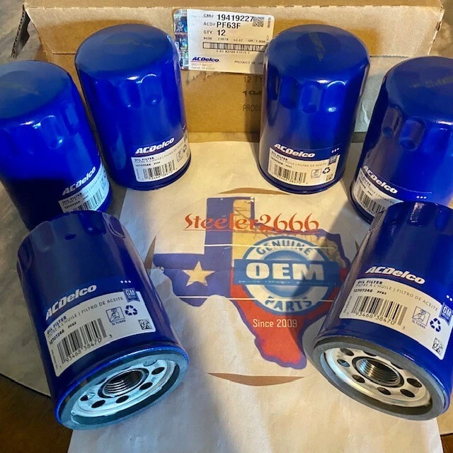 Filtro de óleo de motor genuíno GM ACDelco PF63 PF63E PF63F conjunto de 6 - Imagem 2 de 4