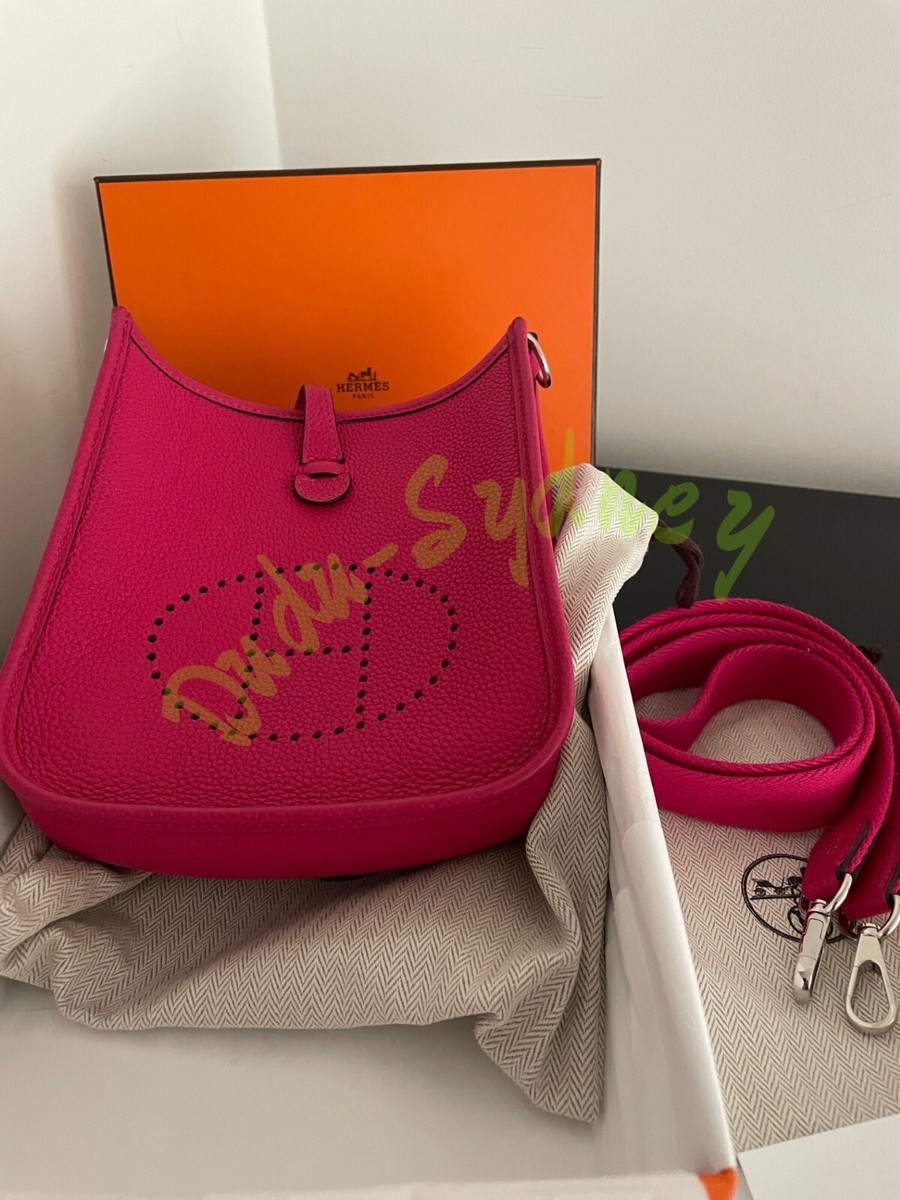 Auth Hermes Mini Evelyne TPM Rose Mexico ClemencePHW Stamp Y UK