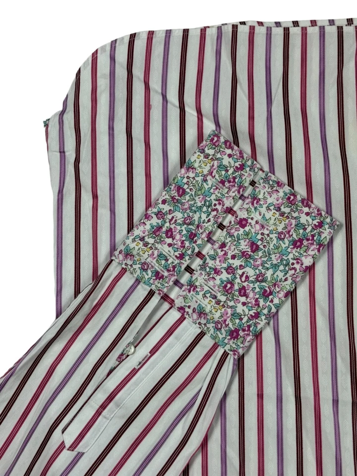 Camisa de vestir St George cuello en contraste calce ajustado rayas blancas para hombre 17,5 bonita. Foto 4 de 4