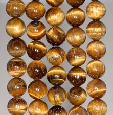 10MM TIGER EYE GEMSTONE GRADE B ROUND LOOSE BEADS 15.5"