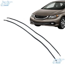 Pair New Black Roof Trim Molding Kit Fit for 2012-2015 Honda Civic Sedan 4-Door