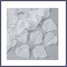 10/20 Frosted Acrylic Maple Leaf Charms White Pendands Jewelry Making DIY