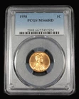 1958 P  LINCOLN  WHEAT CENT PENNY PCGS MS 66 UNC MS66RD US COIN CERT# 55493924