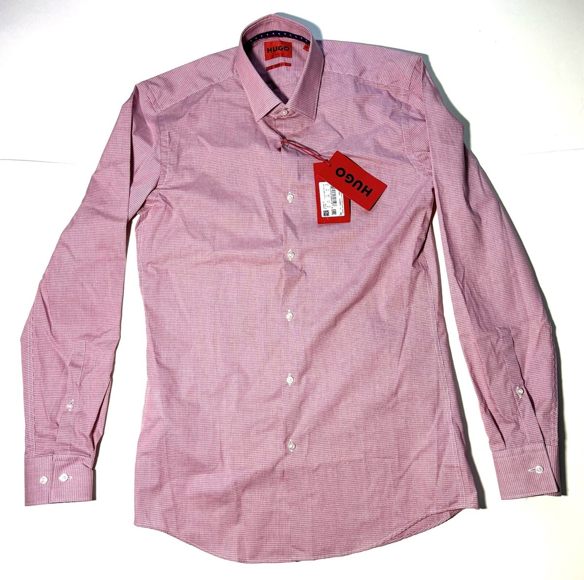 open lace back dress Hugo Boss Men's Elisha Red Button-Up Dress Shirt 10107866 Nwt main image 1