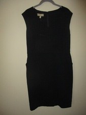 NWT Ladies Talbots Black Pockets V Neck Sleeveless Sheath Dress Size 10 $159