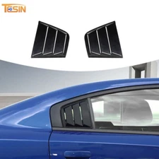 2pcs Black Rear Side Window Blinds Quarter Louver Cover for Dodge Charger 2015+