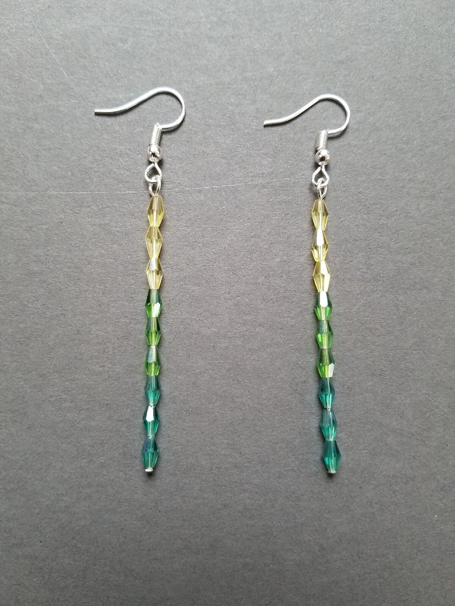 Long straight shop silver earrings
