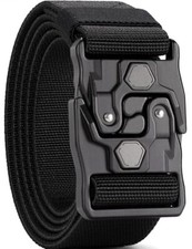 Tactical Belt,1.5" Nylon Web Stretch Belt-Military Hiking Rigger Work-Heavy Duty