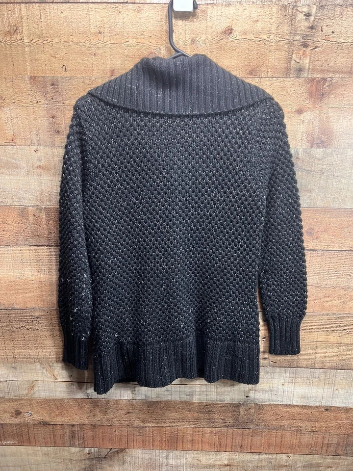 Suéter cárdigan bordado cremallera completa negro y plateado Harley Davidson para mujer S Foto 2 de 4