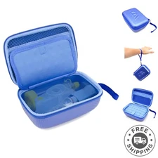 Lightweight Blue Hard Shell Case for Asthma Inhalers and Accessories - 7x5x3 in