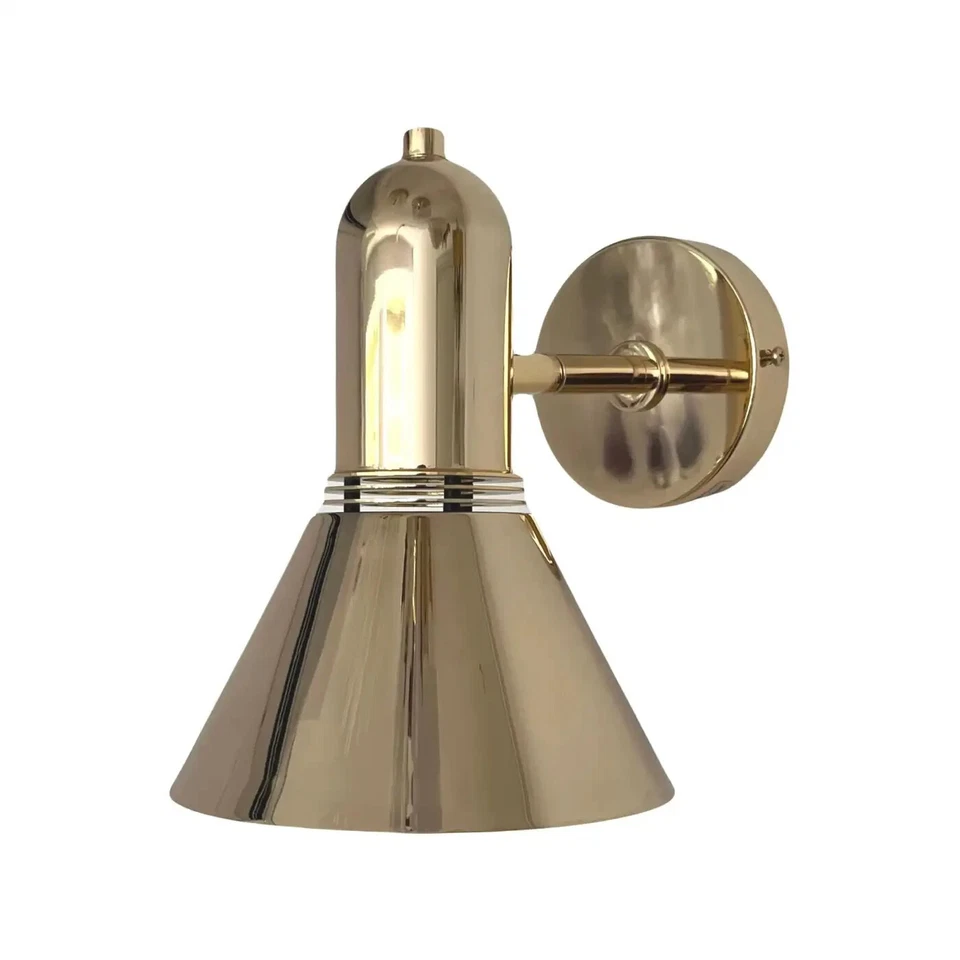 Aplique de pared de oro articulado de mediados de siglo de 1970 elegante acce... - Imagen 2 de 4