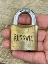 Vintage Old Corbin Russwin Padlock No Key Lock