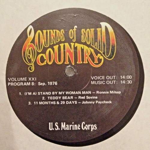 RADIO SHOW: USMC COUNTRY GOLD 21-7 & 8 RED SOVINE, JOHNNY PAYCHECK, DICKEY LEE - Picture 1 of 3