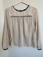 H&M polka-dotted white/black chiffon blouse 2