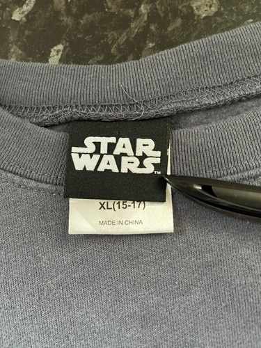 Star Wars Mandalorian Grogu Sweatshirt Youth XL or Womens Large Grey The Child - Picture 7 of 8