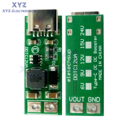 DC-DC 5V to 6/9/12/15/24V Boost Step-up Converter Regulator Module 9W Type-C USB