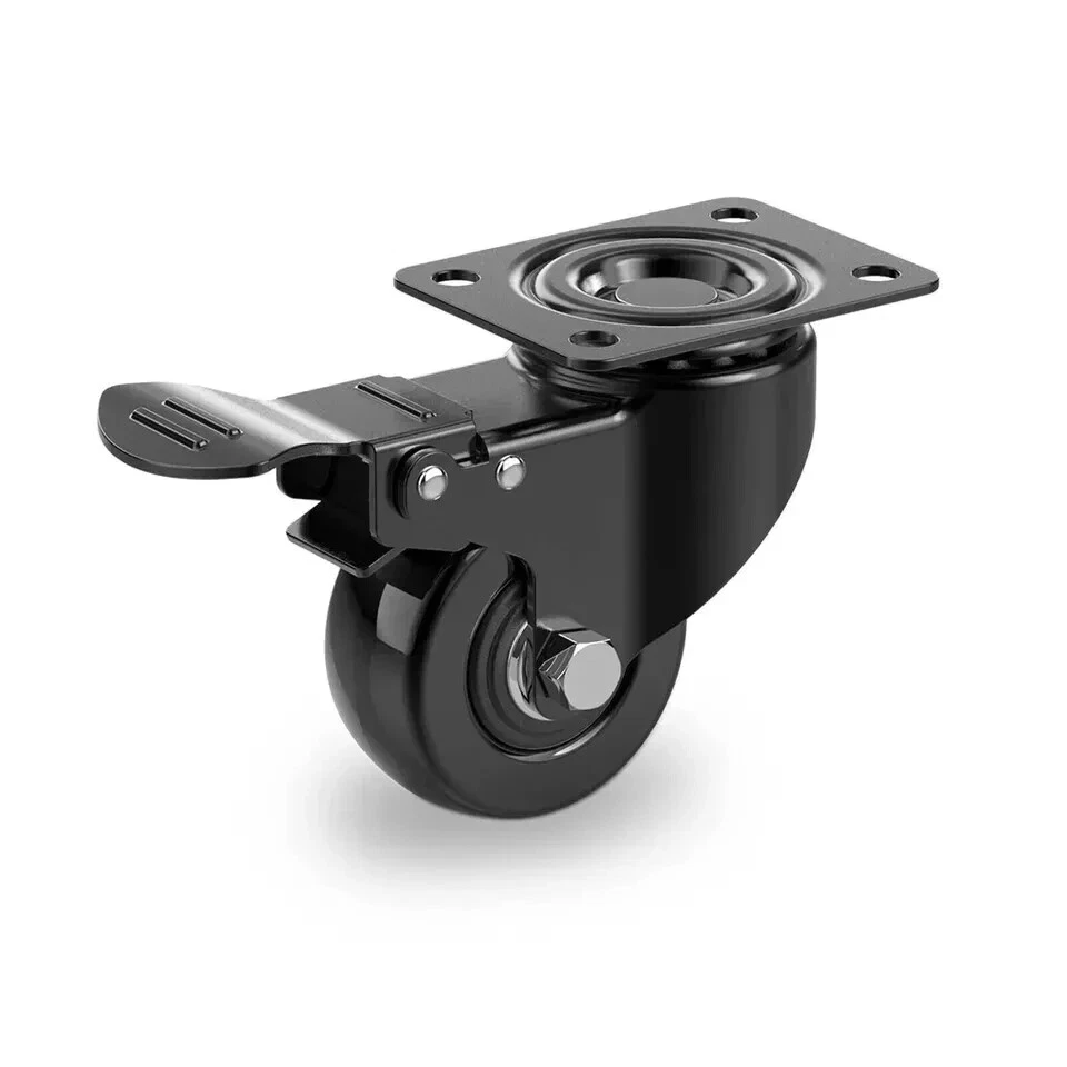 4 X Heavy Duty 50mm Swivel Castor Wheels Trolley Furniture Casters PU 200kg - Image 3 of 4