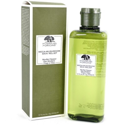 Origins Mega-Mushroom Skin Relief Micellar Cleanser 6.7oz (New In Box)