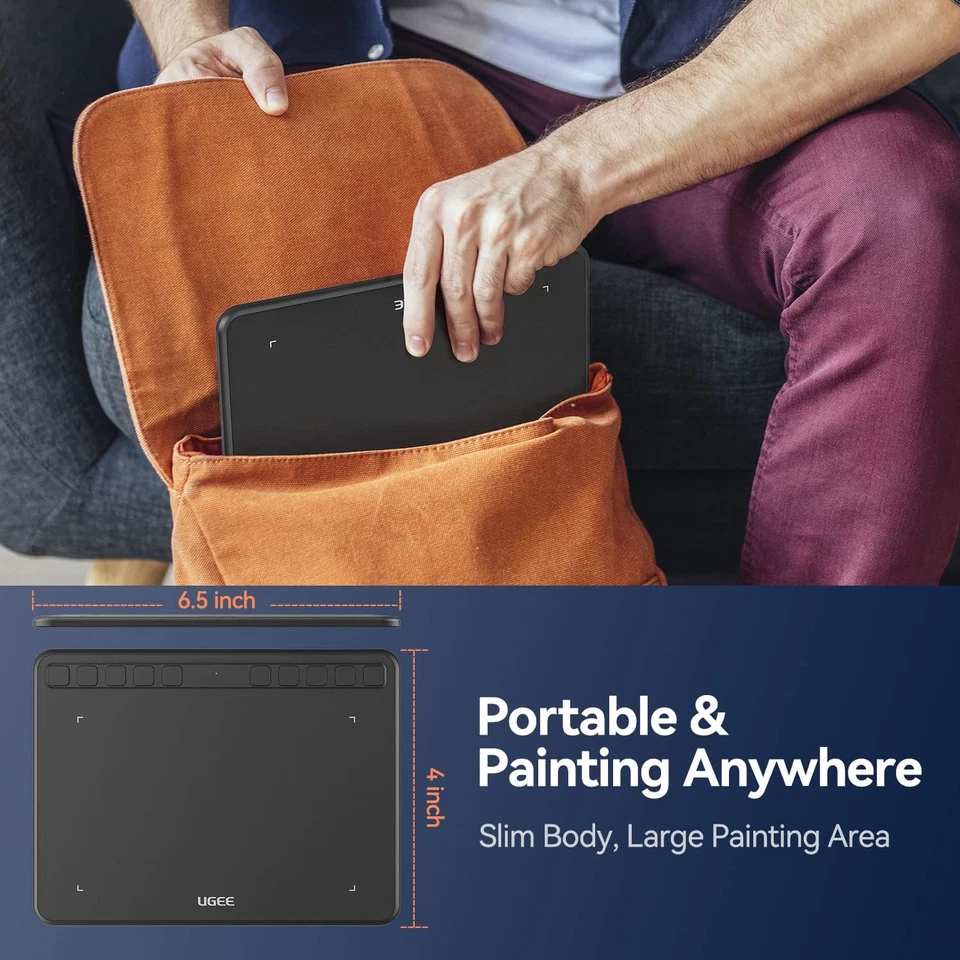 Portable Drawing Tablet with Battery-Free Stylus, 8192 Press Sensitivity, 10 Key - Image 4 of 4