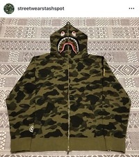 A Bathing Ape Bape 1st Camo PONR Shark Full Zip Hoodie Size Extra Extra Large