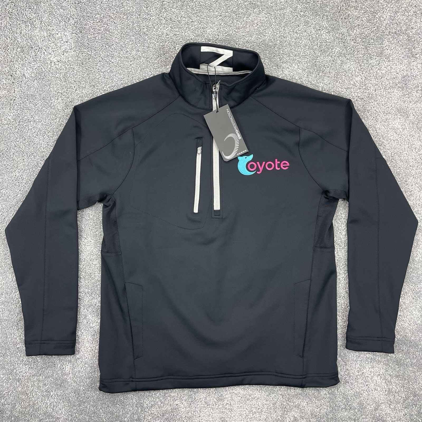 Zero Restriction Pullover Mens Medium Black 1/4 Zip Tour Series Z500 L330 Golf