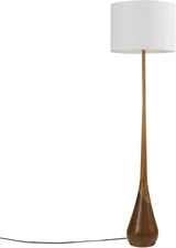 GLOBE Electric Novogratz X Harrington 65" Floor Lamp, 2-Tone Faux Wood Base, Whi