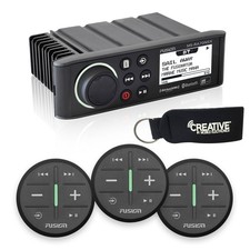 Fusion MS-RA70NSX Marine System Three Wireless Remotes For Three Zones Black