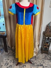 Snow White Princess Costume Dress attached cape velvet bodice kids XL Halloween