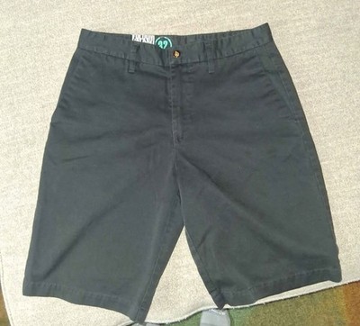 Volcom Men s Black Chino Shorts Cotton Solid Flat Front Zip Fly Pockets