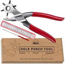 Heavy Duty Belt Hole Puncher for Leather   6 Size Revolving Leather Hole Punc...