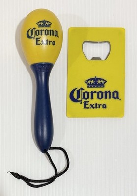 Vintage Corona Beer Bottle Opener - Maraca And Credit Card Size Set