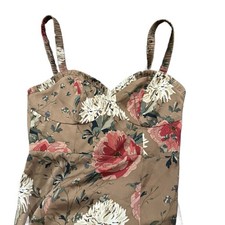 Anthropologie Saltwater Luxe MIDI Dress Women's Brown Floral Small NEW