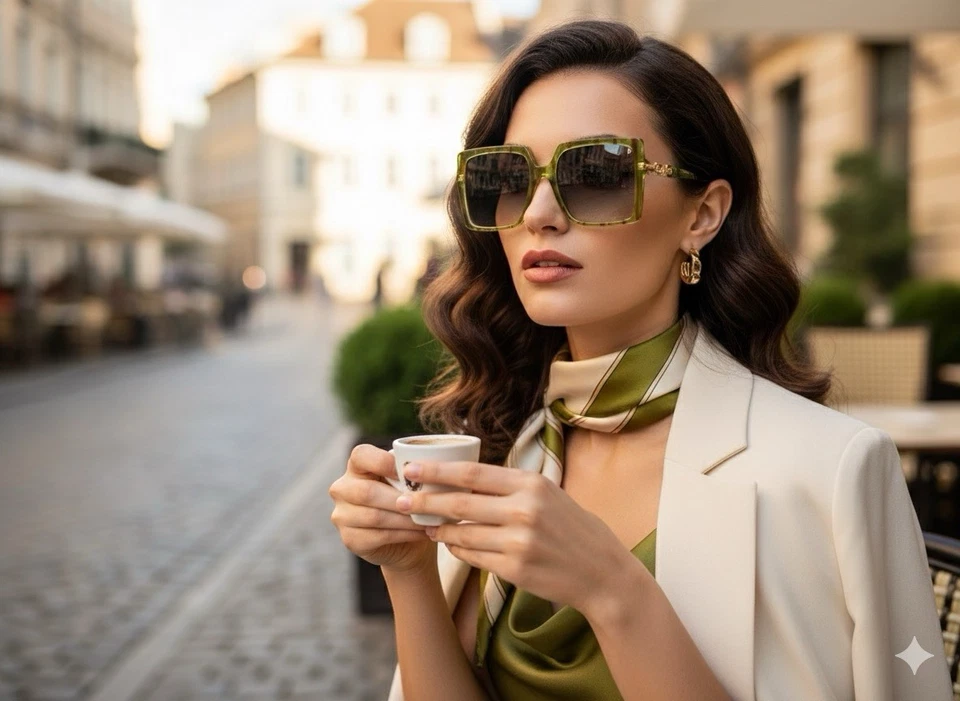 Солнцезащитные очки смелый ретро кошачий глаз / преувеличенный негабаритный щит / пилот авиатор - Изображение 4 из 4