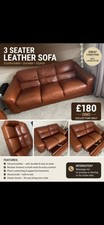 Settee/sofa Brown Leather 3 And 2 Seater