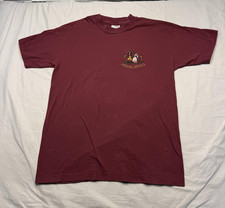 Heidelberg Shirt Mens Medium Burgundy Embroidered Made in USA Screen Stars
