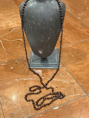 HONORA BRAUNE ZUCHTPERLEN HANDGEKNÜPFT 72'' FLAPPER HALSKETTE STERLINGSILBER EU