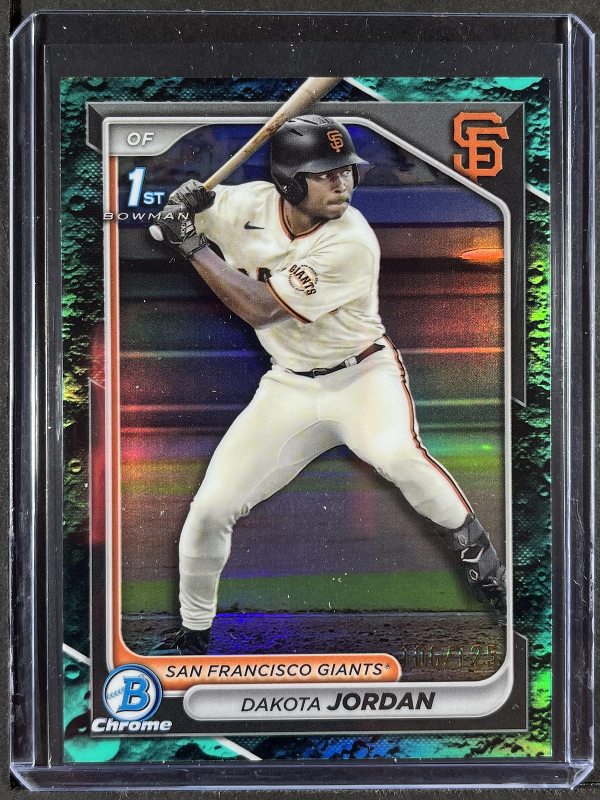 2024 Bowman Draft #BDC-71 Dakota Jordan Chrome Aqua Lunar Crater #/125 250016