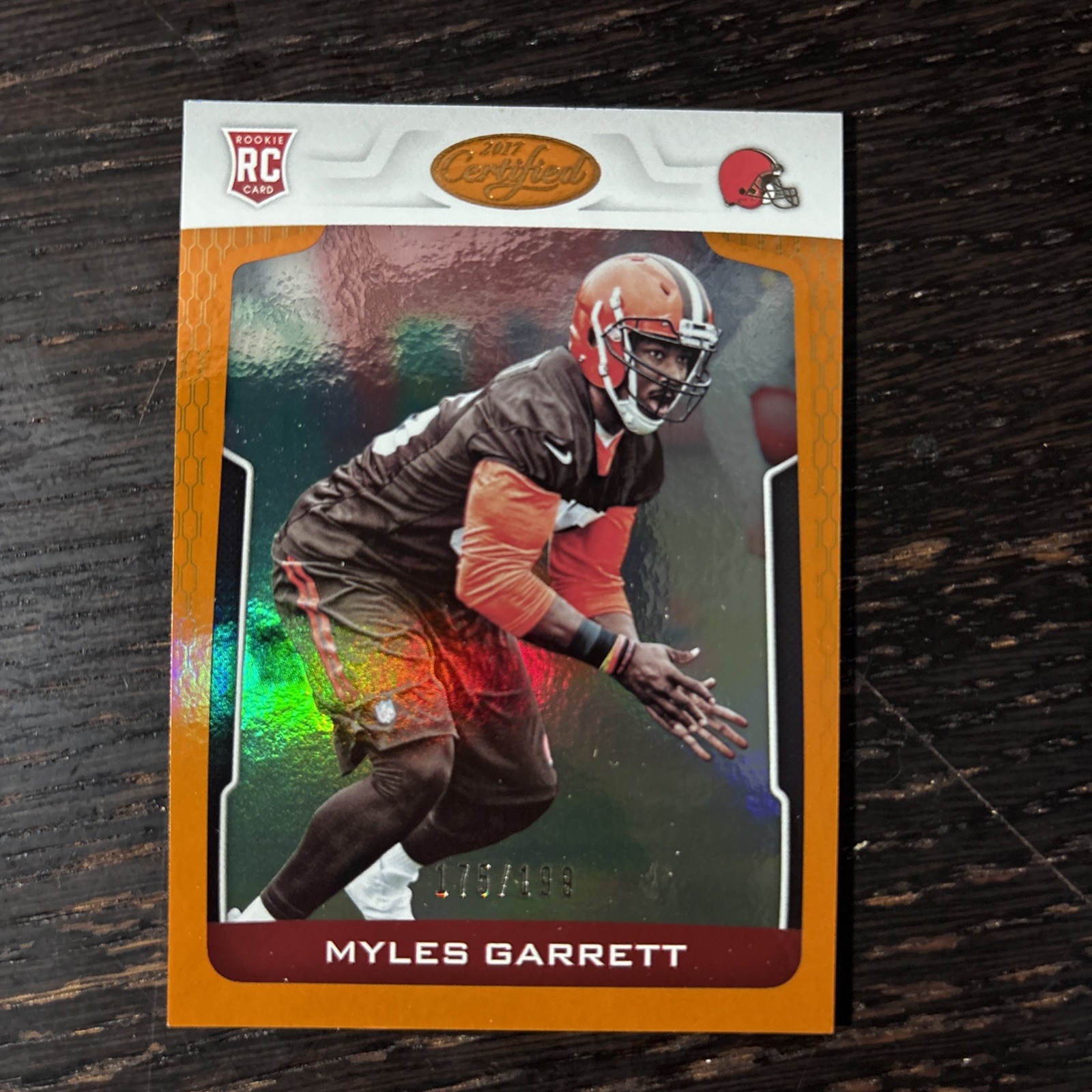 2017 Panini Certified Rookies Myles Garrett Mirror Orange SP /199 (RC) Browns 🔥