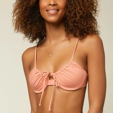 NWT O  Neill Avalon Saltwater Solids Underwire Bikini Top Canyon Clay Pink Small