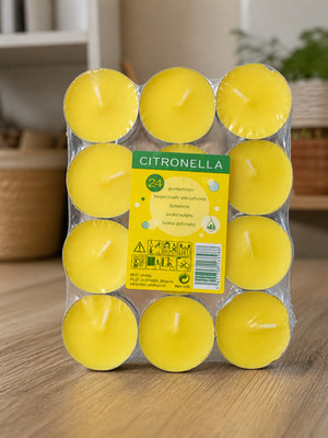 Citronella Teelichtkerzen x24 - Duftteelichter - bis zu 4h Brenndauer
