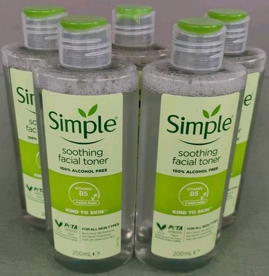 Simple Kind to Skin Facial Toner Soothing 5-Pack 200ml 6.7oz Exp 12/2026