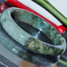 100 Natural Grade A jadeite jade 54mm green bangle bracelet 45.3gr MBJB683