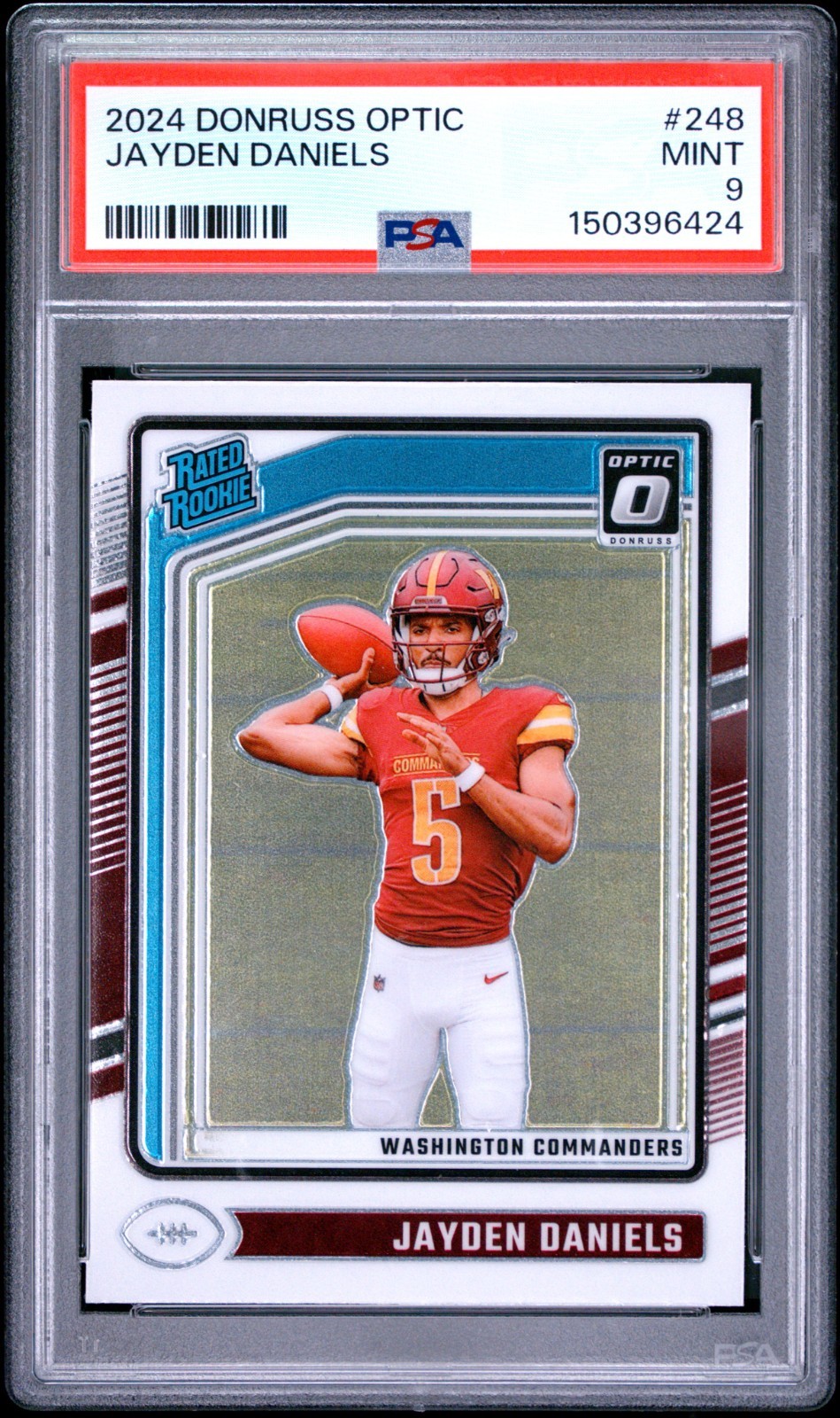 2024 Panini Donruss Optic Rated Rookie Jayden Daniels #248 RC PSA 9 Commanders 