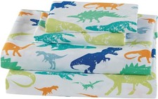 Fancy Linen Sheet Set for Boys/Girls/Teens Kids Dinosaur Dino World Vintage G...