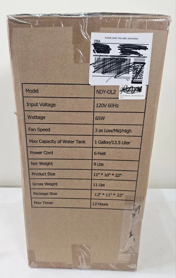 Breezewell NDY-DL2 3-In-1 Portable Evaporative Tower Fan w/ Remote White NEW - Image 4 of 4